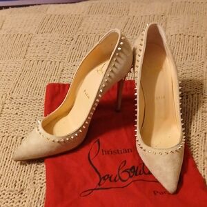 Christian Louboutin Cream Studded Heels